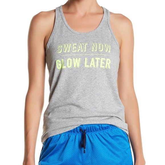 Nike top Small Sweat Now Glow Later graphic slogan tank workout athletic gym - Picture 10 of 11